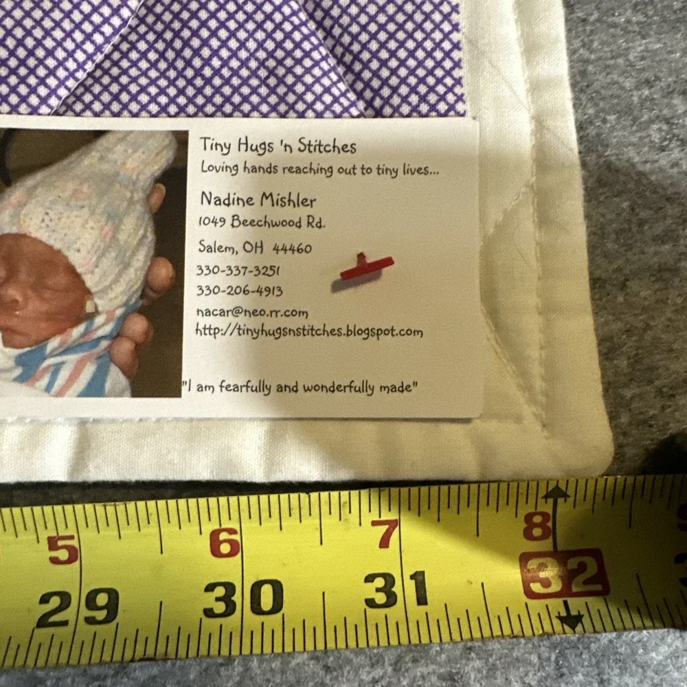 Handmade Baby Quilt Crib Blanket White Purple Mother‎ Goose